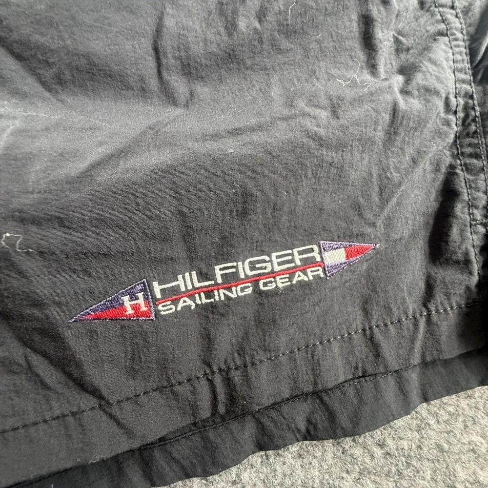 Tommy Hilfiger Sailing Gear Vintage Black Blue Swim Trunks Shorts Mens Medium
